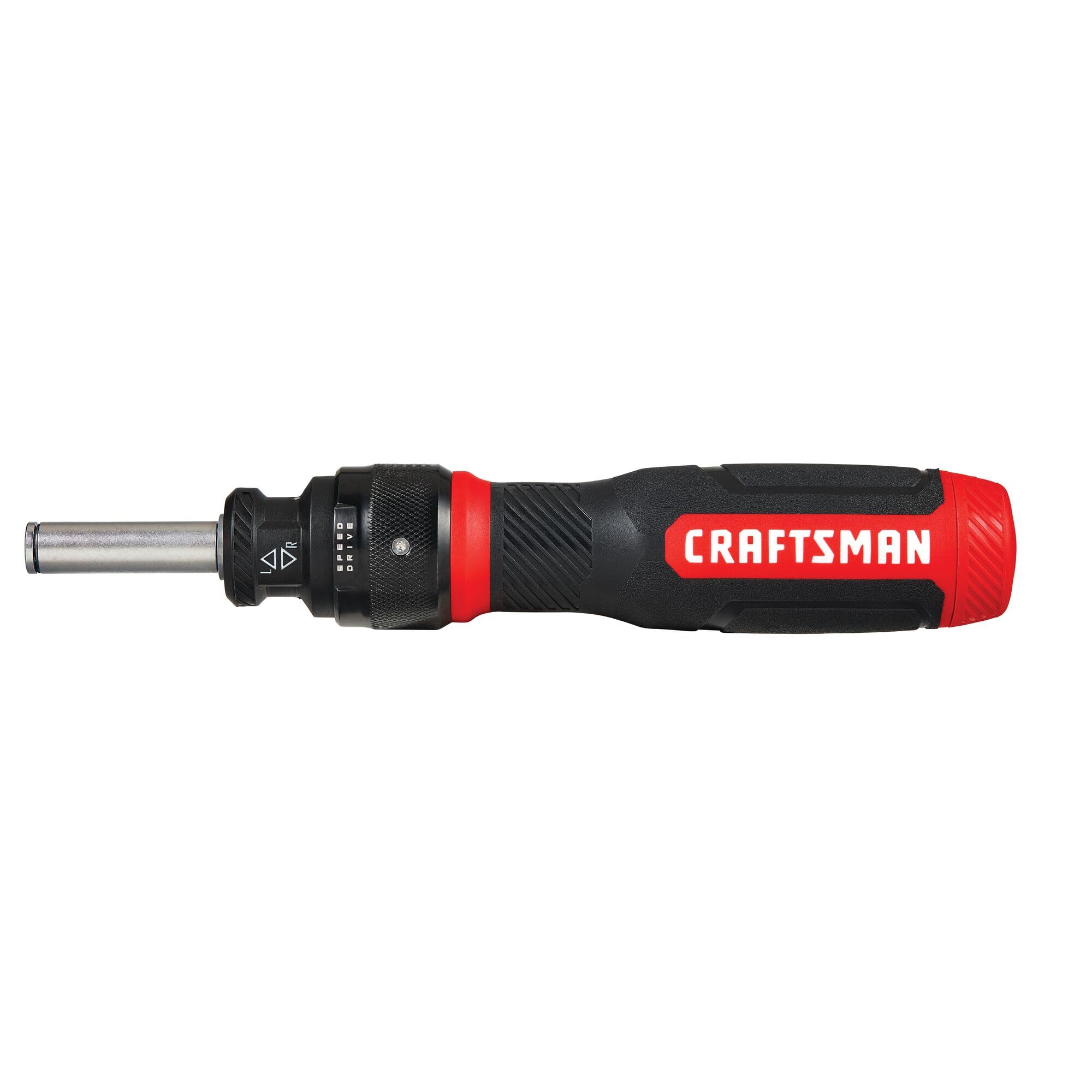 CRAFTSMAN Ratcheting Screwdriver, SpeedDrive, 2” Double Ended Bits Included, Handle Holds Up To 6 Bits (CMHT68129)