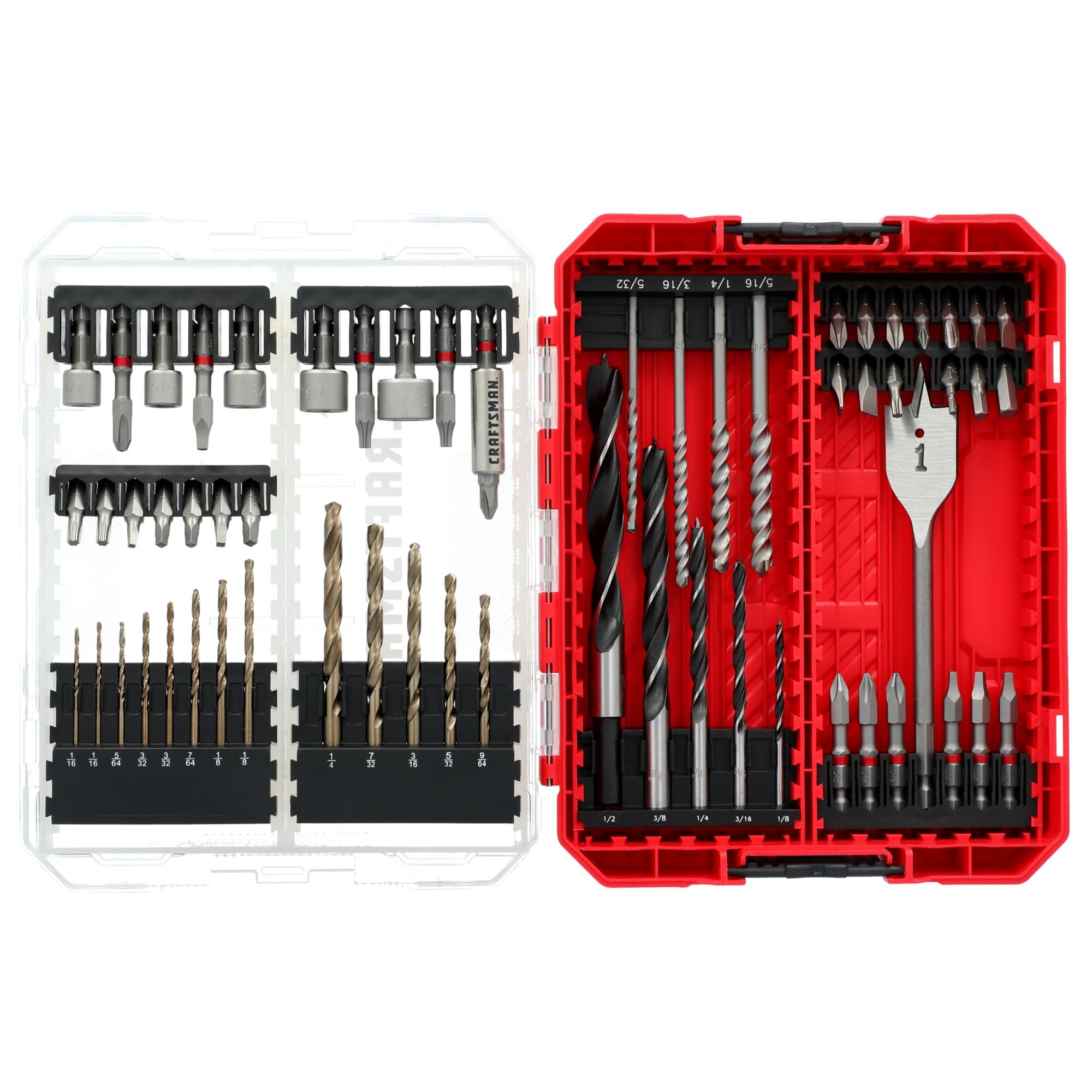 CRAFTSMAN Drill Bit Set 60 Pieces, Impact Driver and Screwdriver Bit Set , Includes Nut Drivers (CMAF1260)
