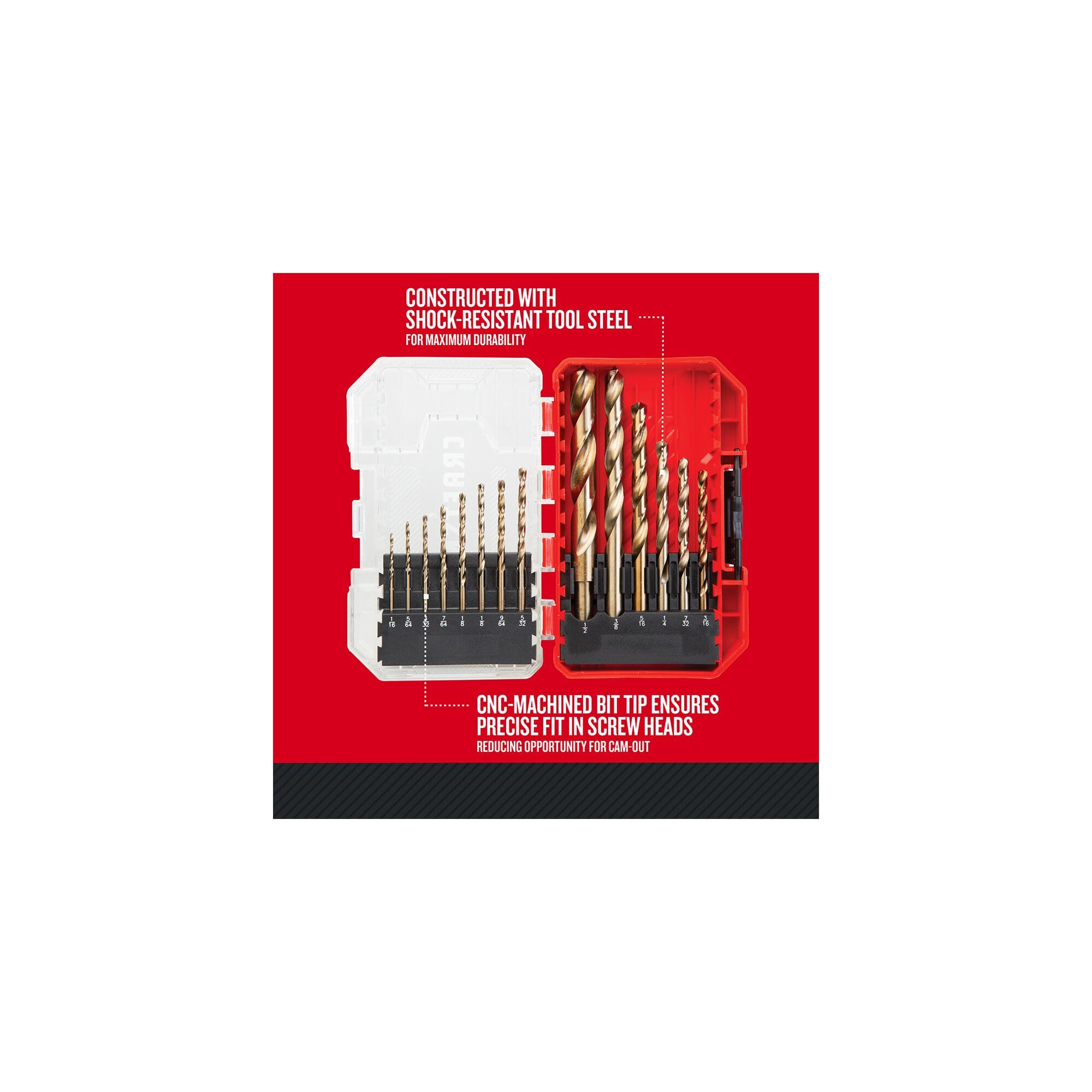 CRAFTSMAN 14-Piece Gold Oxide Drill Bit Set for Wood, Plastic, or Metal (CMAM2214)