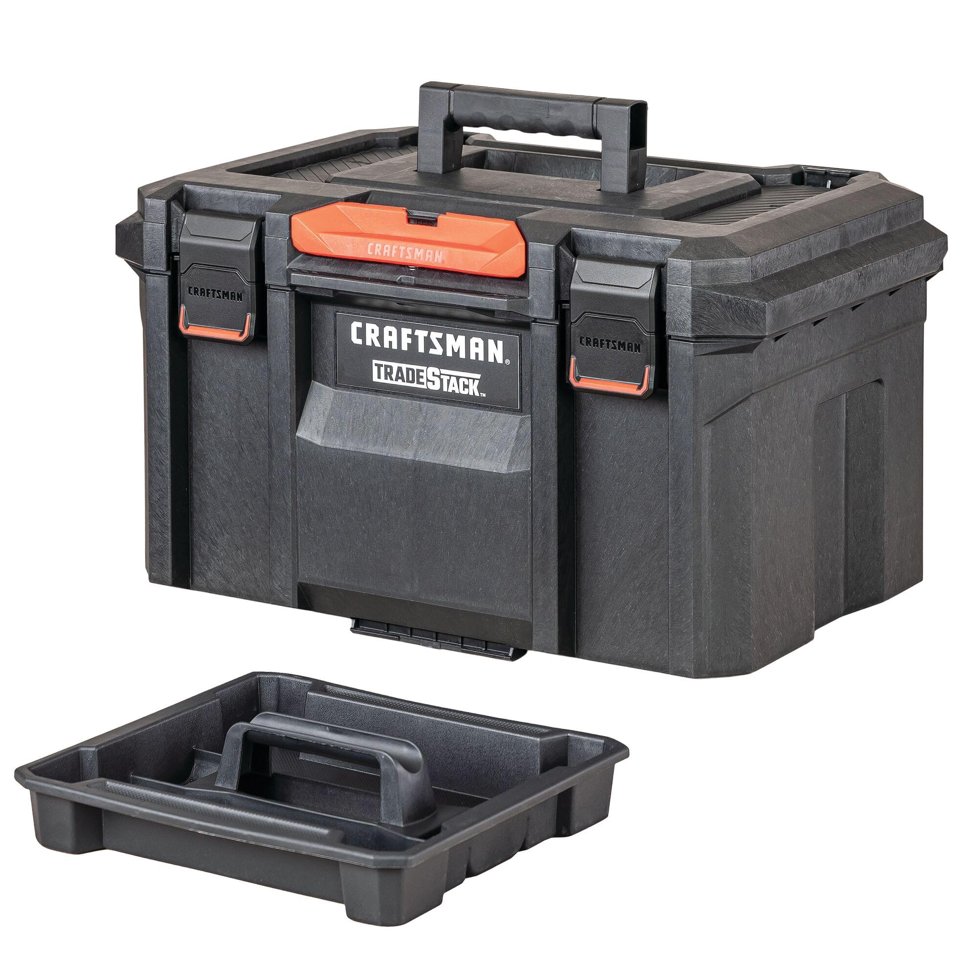 CRAFTSMAN TRADESTACK Tool Box, Waterproof Indoor/Outdoor, Stackable Tool Storage, Lockable, 21 Inch (CMST21430)