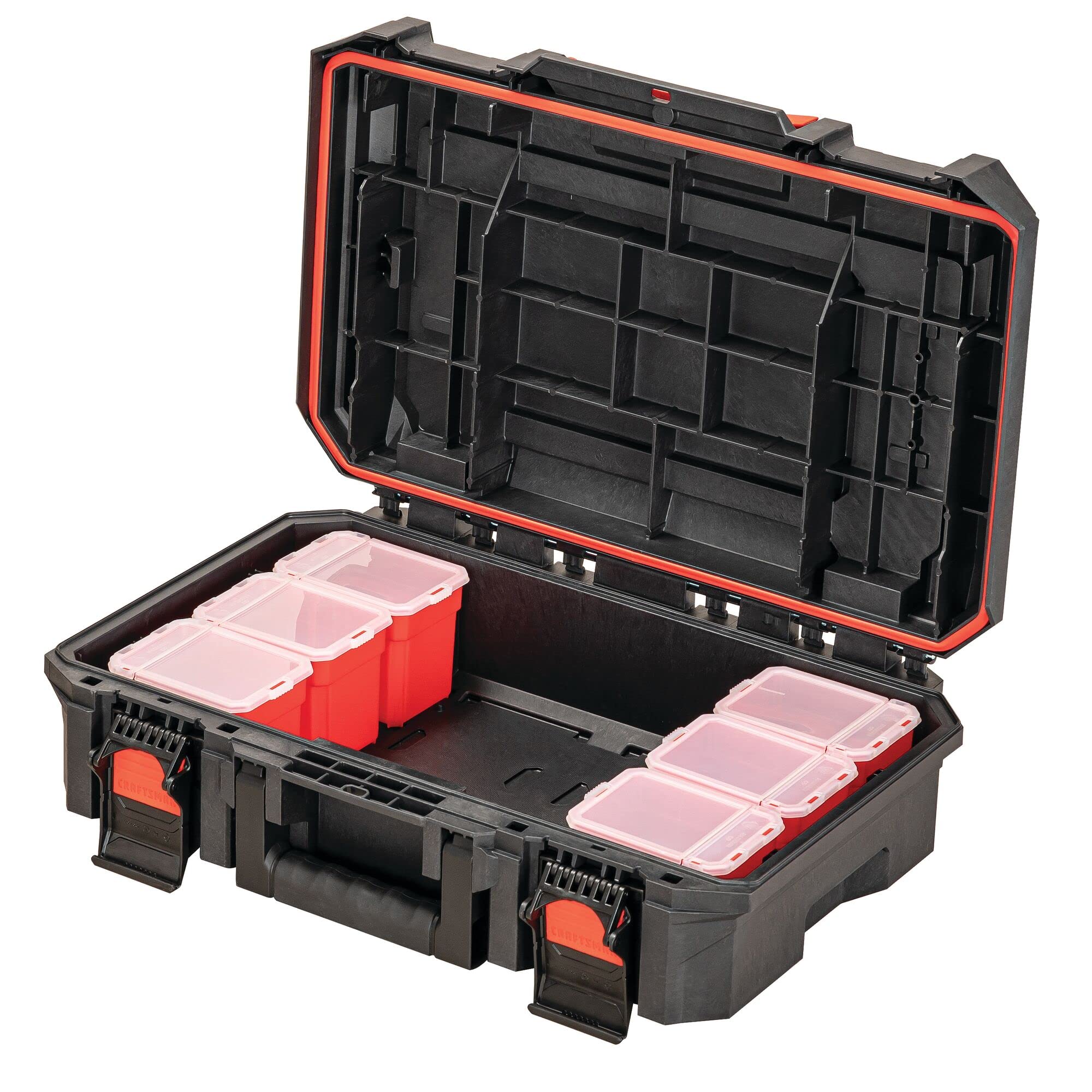 184-craftsman-tradestack-system-tool-box-water-resistant-tool-storage-with-6-small-parts-containers-21-inch-cmst21415-6.jpg CRAFTSMAN TRADESTACK System Tool Box, Water Resistant Tool Storage, with 6 Small Parts Containers, 21 Inch (CMST21415)