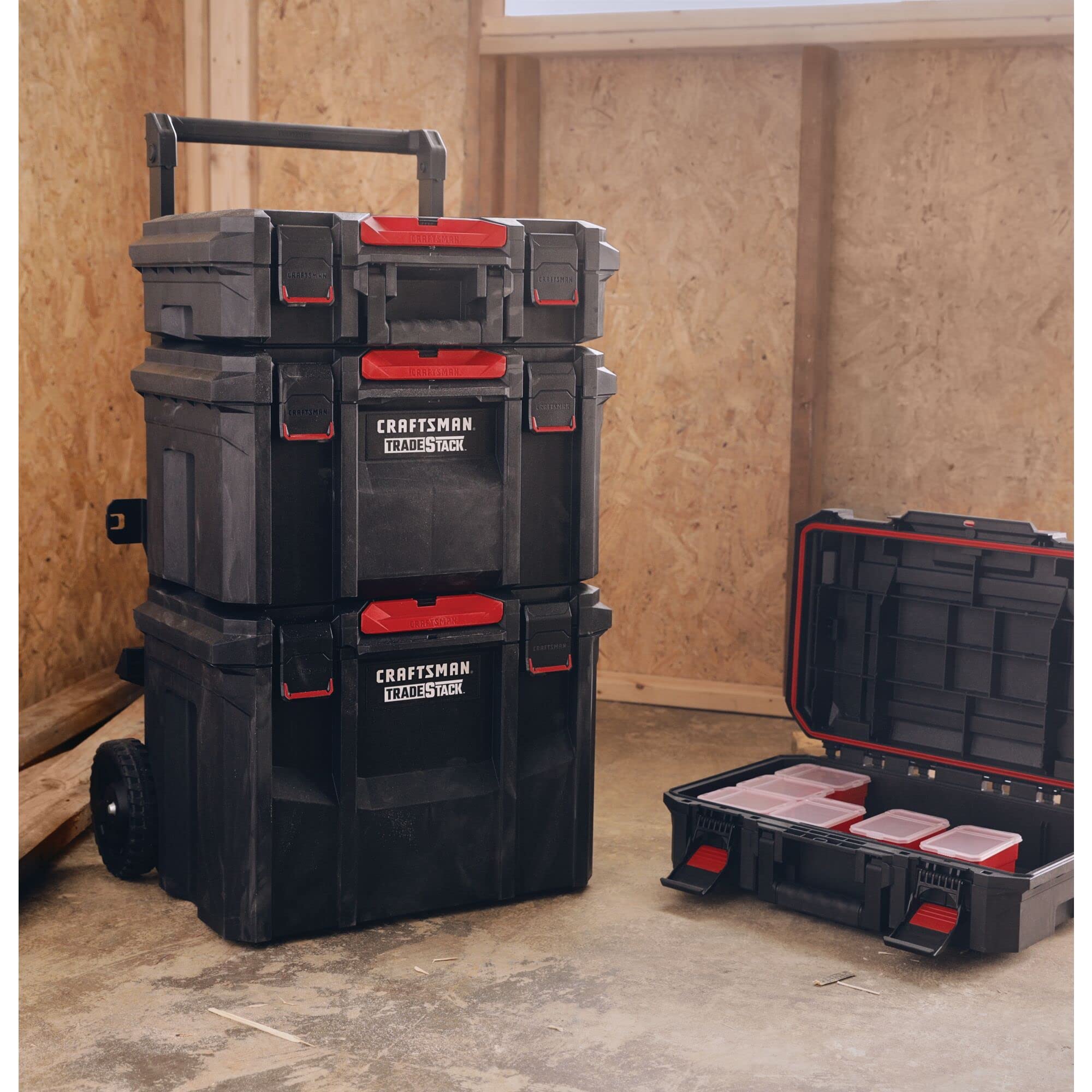 184-craftsman-tradestack-system-tool-box-water-resistant-tool-storage-with-6-small-parts-containers-21-inch-cmst21415-7.jpg CRAFTSMAN TRADESTACK System Tool Box, Water Resistant Tool Storage, with 6 Small Parts Containers, 21 Inch (CMST21415)