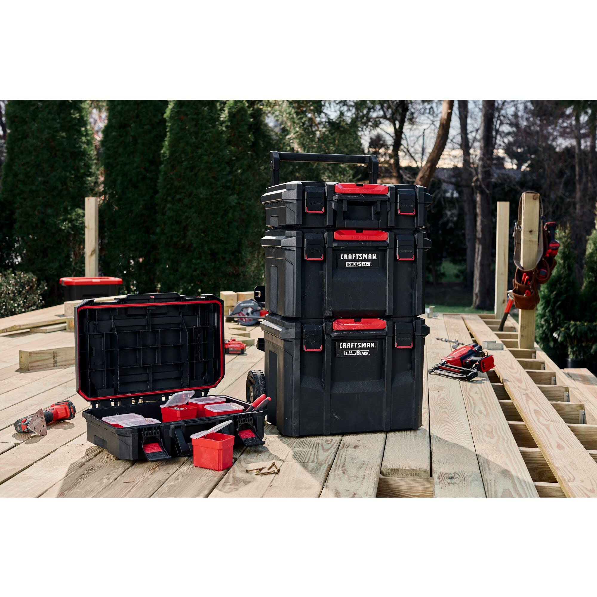 184-craftsman-tradestack-system-tool-box-water-resistant-tool-storage-with-6-small-parts-containers-21-inch-cmst21415-8.jpg CRAFTSMAN TRADESTACK System Tool Box, Water Resistant Tool Storage, with 6 Small Parts Containers, 21 Inch (CMST21415)