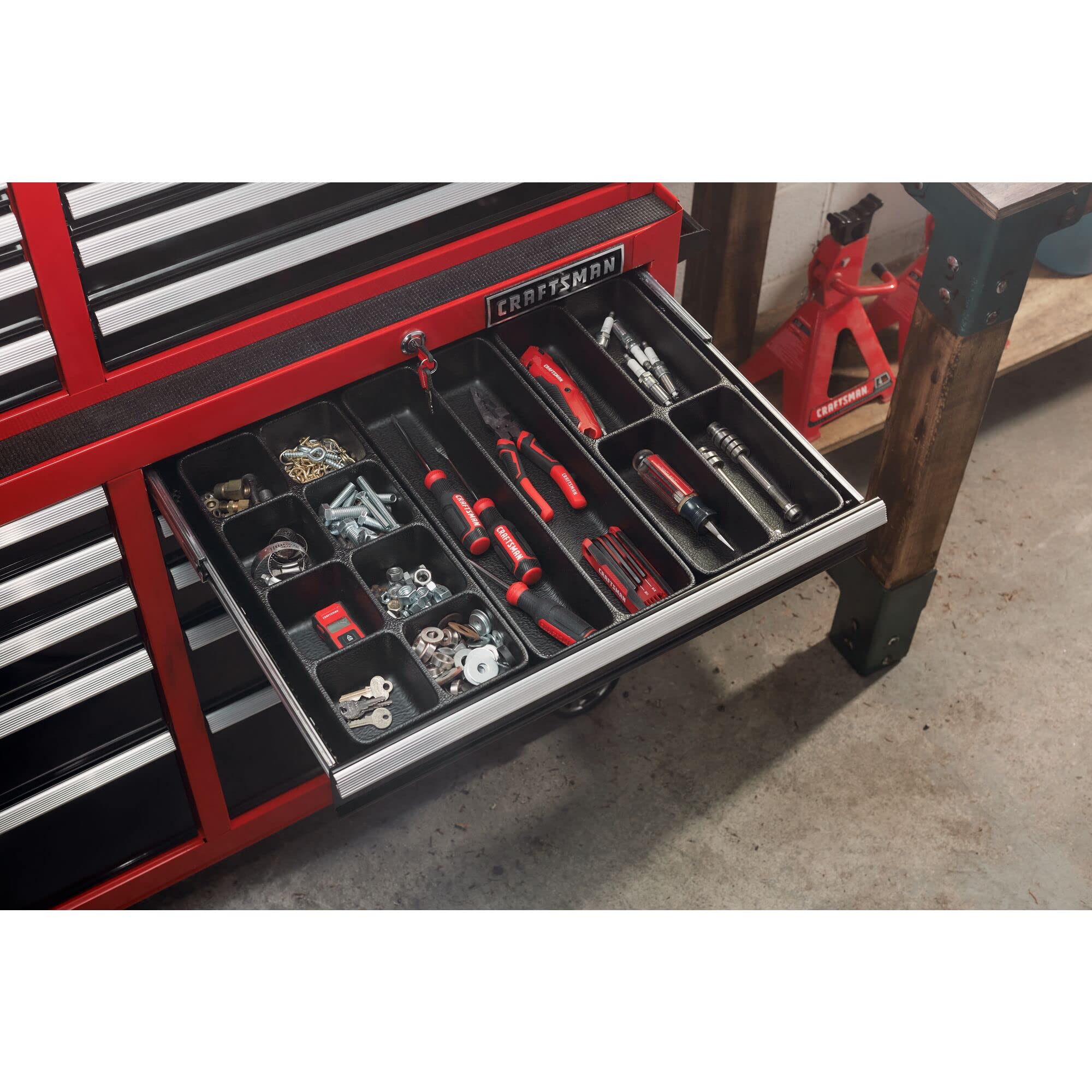 186-craftsman-s2000-52-tool-chest-10-drawer-rolling-tool-storage-cabinet-with-tray-and-holder-red-cmst352102rb-13.jpg CRAFTSMAN S2000 52" Tool Chest, 10-Drawer Rolling Tool Storage Cabinet with Tray and Holder, Red (CMST352102RB)