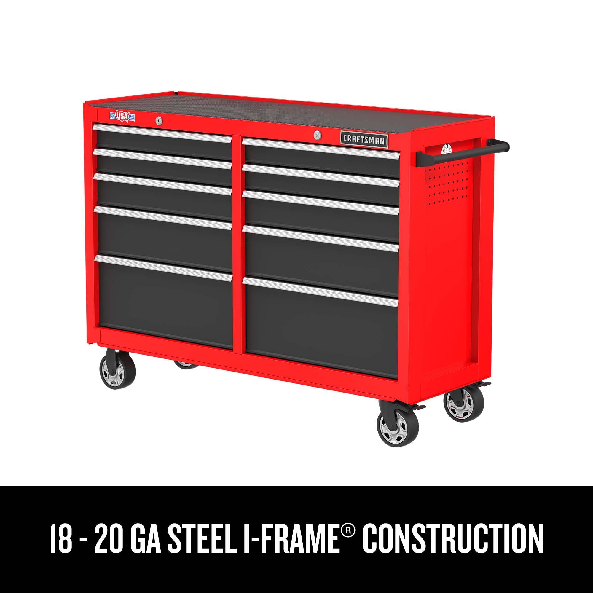 186-craftsman-s2000-52-tool-chest-10-drawer-rolling-tool-storage-cabinet-with-tray-and-holder-red-cmst352102rb-6.jpg CRAFTSMAN S2000 52" Tool Chest, 10-Drawer Rolling Tool Storage Cabinet with Tray and Holder, Red (CMST352102RB)