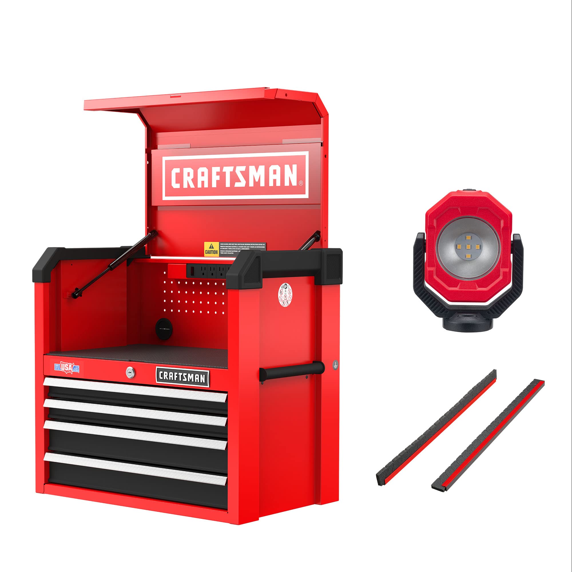 CRAFTSMAN S2000 26IN 4-DRAWER CHEST W/LIGHT & DIVIDE (CMST32642RB)