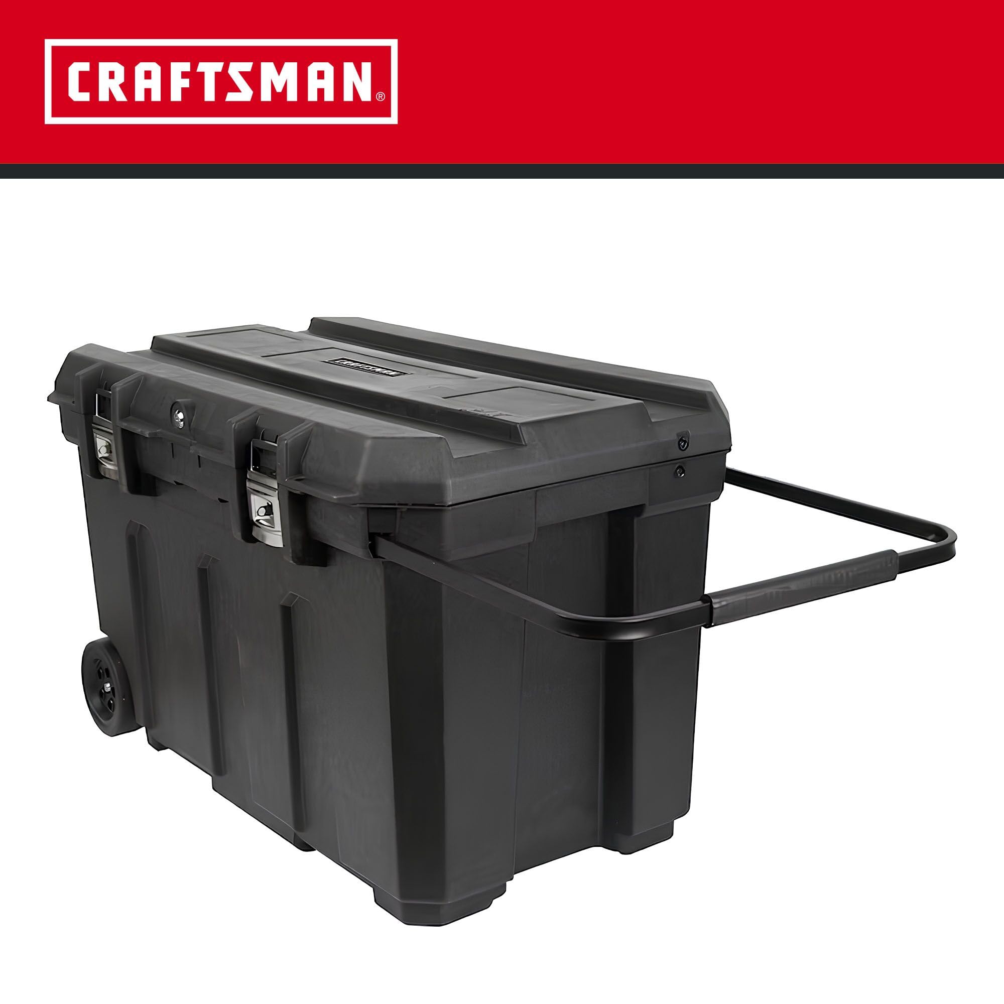 CRAFTSMAN 37-in. Rolling Tool Box with Wheels, Black, Plastic, Lockable (CMST37025)