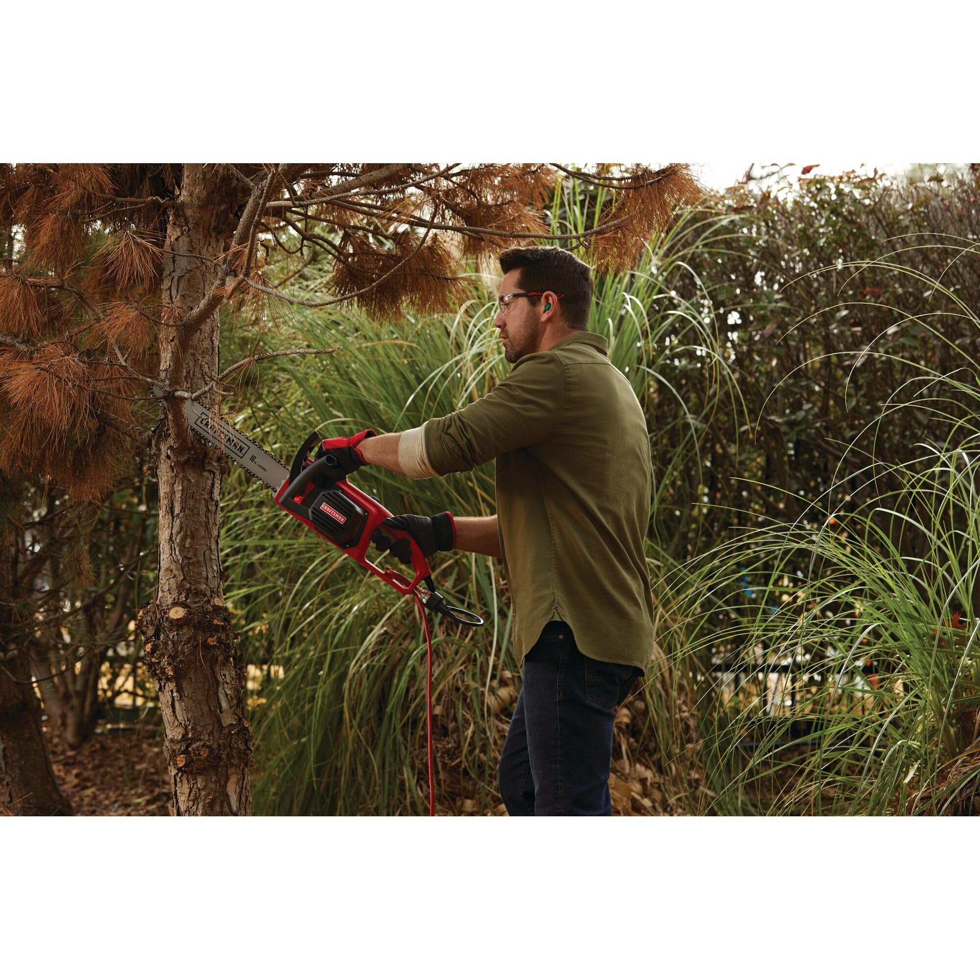 225-craftsman-electric-chainsaw-16-inch-12-amp-corded-chain-saw-electric-ergonomic-powerful-motor-cmecs600-6.jpg CRAFTSMAN Electric Chainsaw, 16 Inch, 12 Amp Corded Chain Saw Electric, Ergonomic, Powerful Motor (CMECS600)