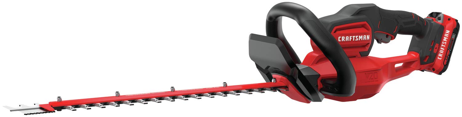 CRAFTSMAN V20 Cordless Hedge Trimmer, 22" with POWERSAW Branch Cutter, Battery and Charger Included (CMCHTS820D1)