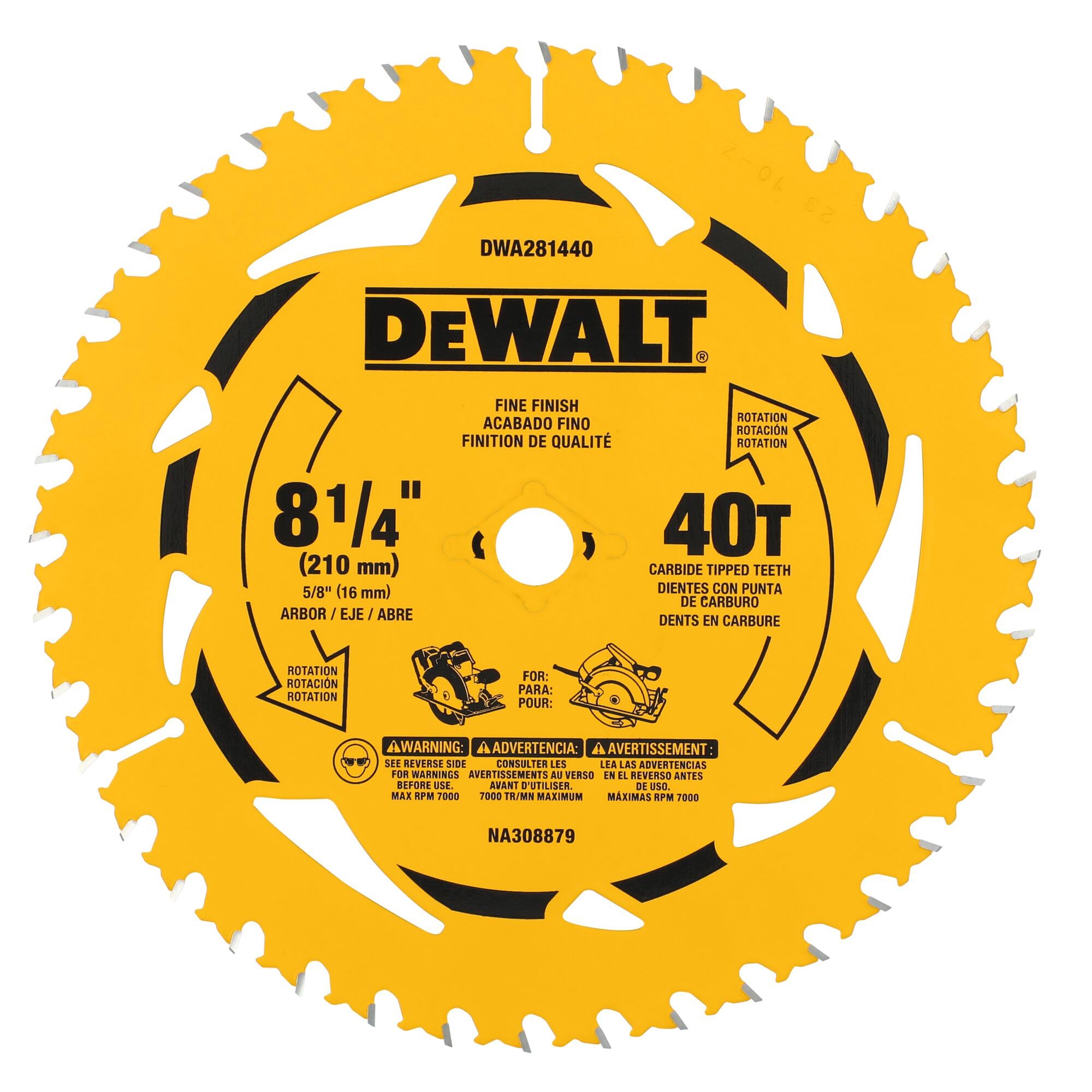 DEWALT 8-1/4 in. 40T Circular Saw Blade (DWA281440)