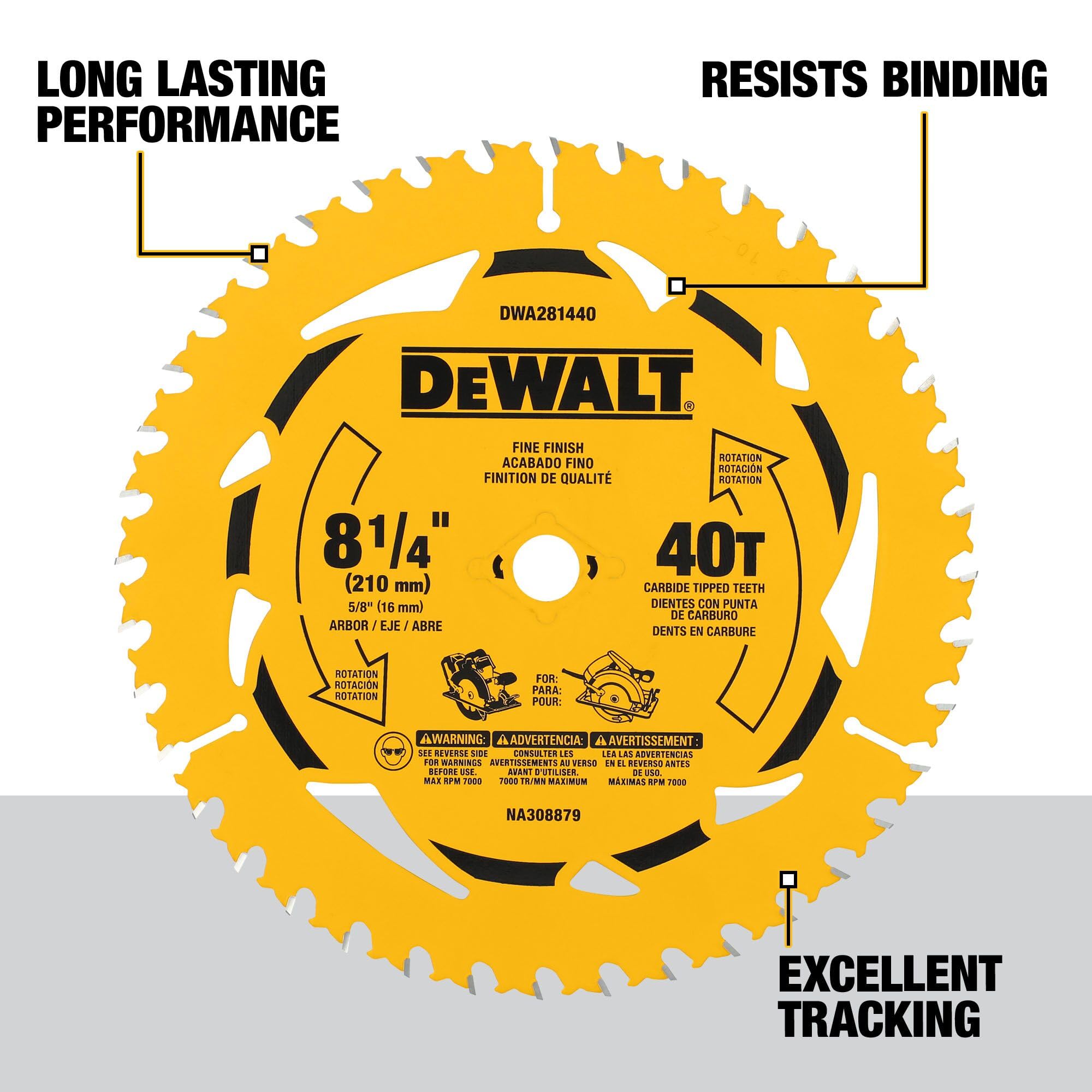 DEWALT 8-1/4 in. 40T Circular Saw Blade (DWA281440)