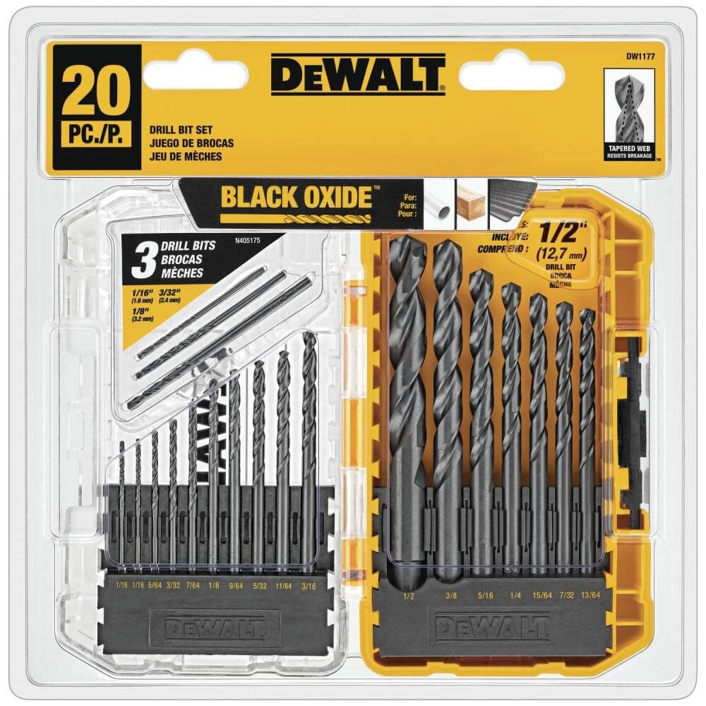 DEWALT Black Oxide Drill Bit Set, 20-Piece (DW1177)