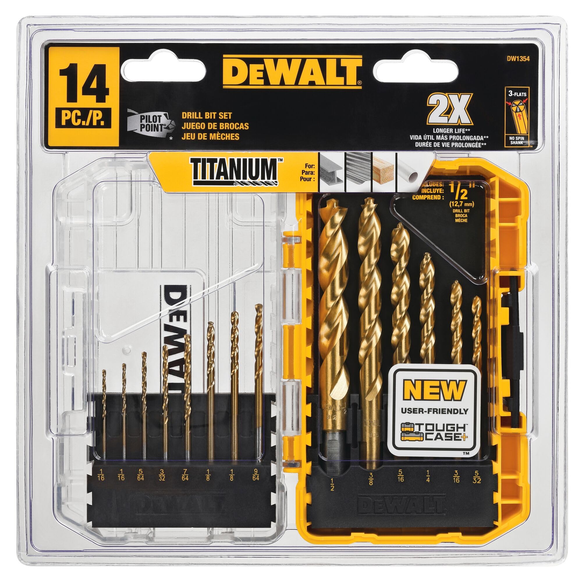 265-dewalt-drill-bit-set-titanium-nitride-coated-14-piece-dw1354-8.jpg DEWALT Drill Bit Set, Titanium Nitride Coated, 14-Piece (DW1354)