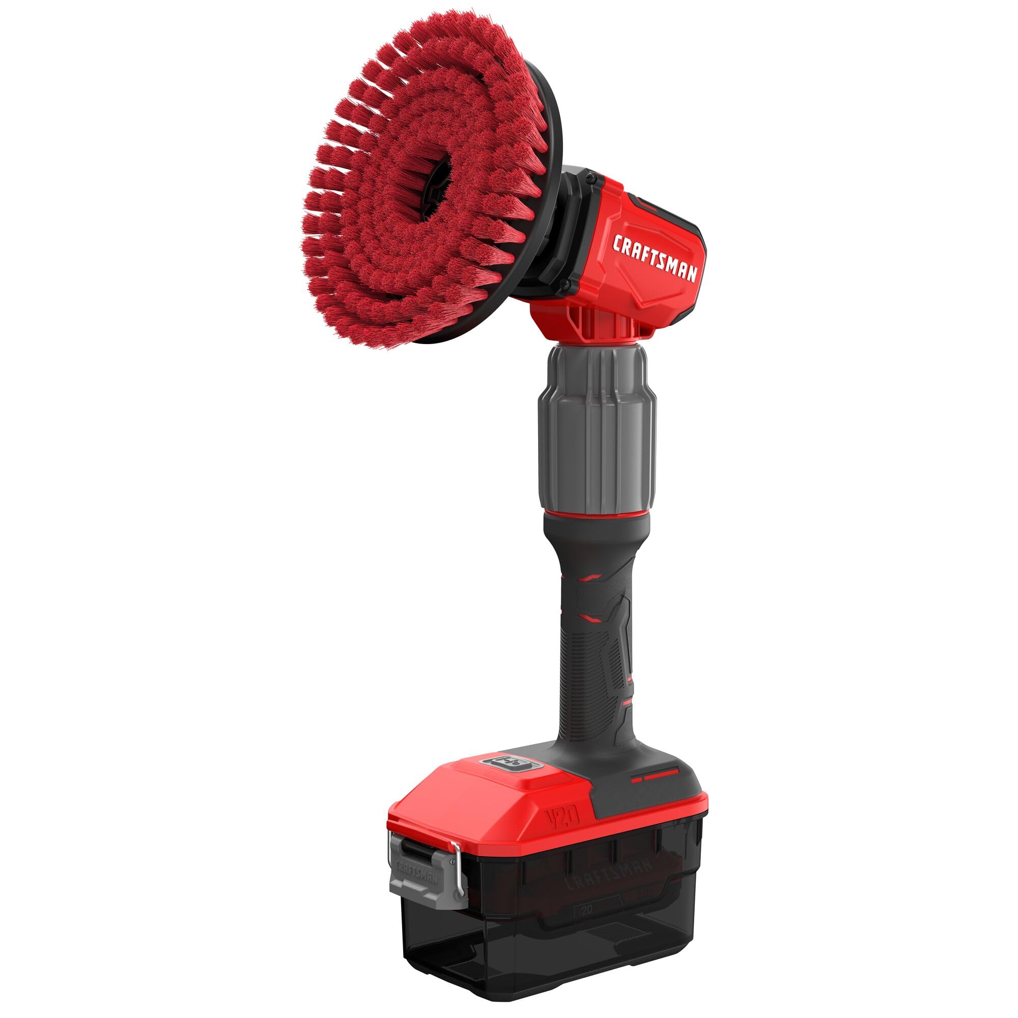 CRAFTSMAN V20 Cordless 2-in-1 Power Scrubber Kit, Multi-Purpose, Includes Bristle Brush, 2Ah Battery, V20 Battery Charger, and 60.5 in. Telescoping Pole (CMCPS520D1)