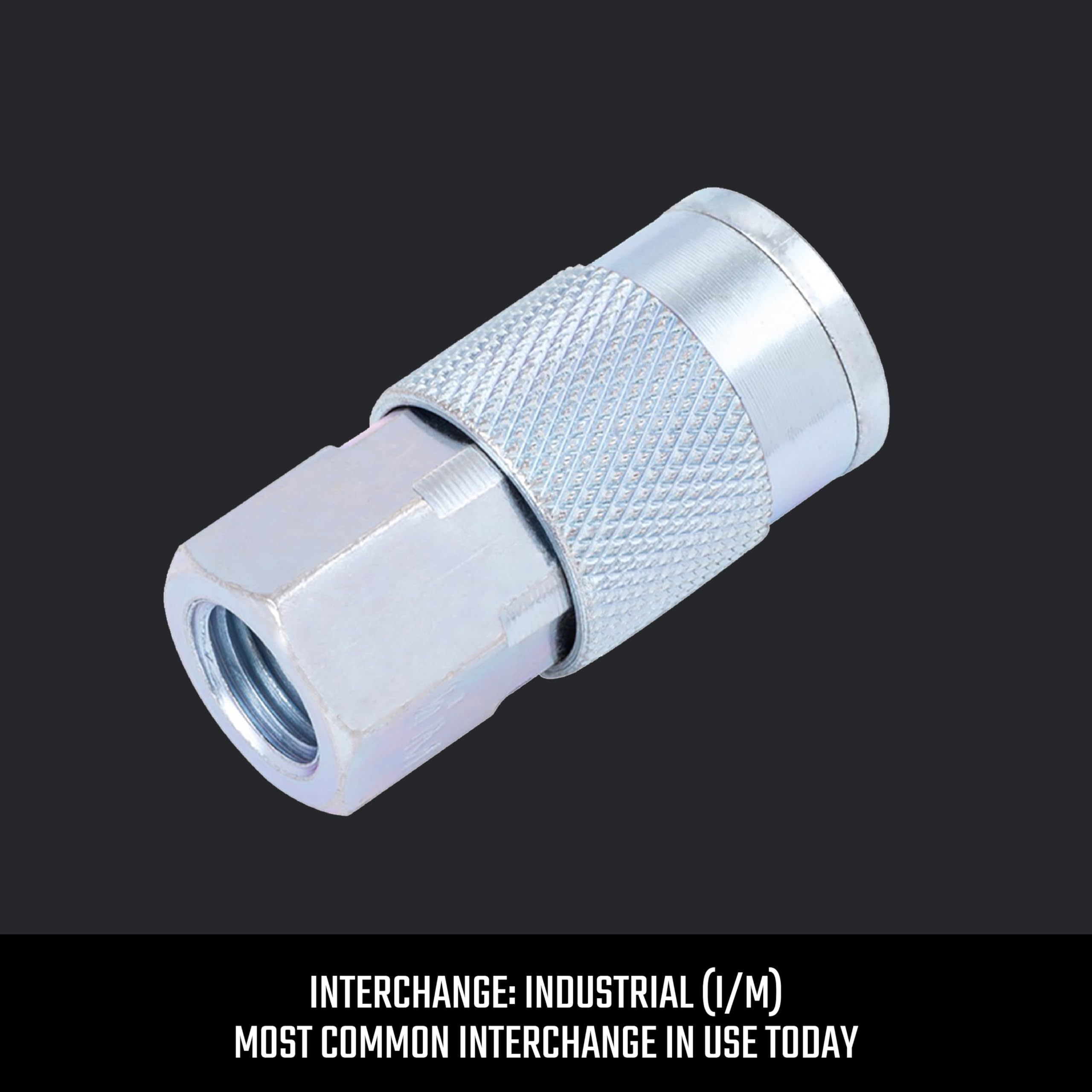 CRAFTSMAN 1/4-in Steel NPT Female Coupler for Air Hose Fittings, Quick Connector Coupler, Industrial Interchange