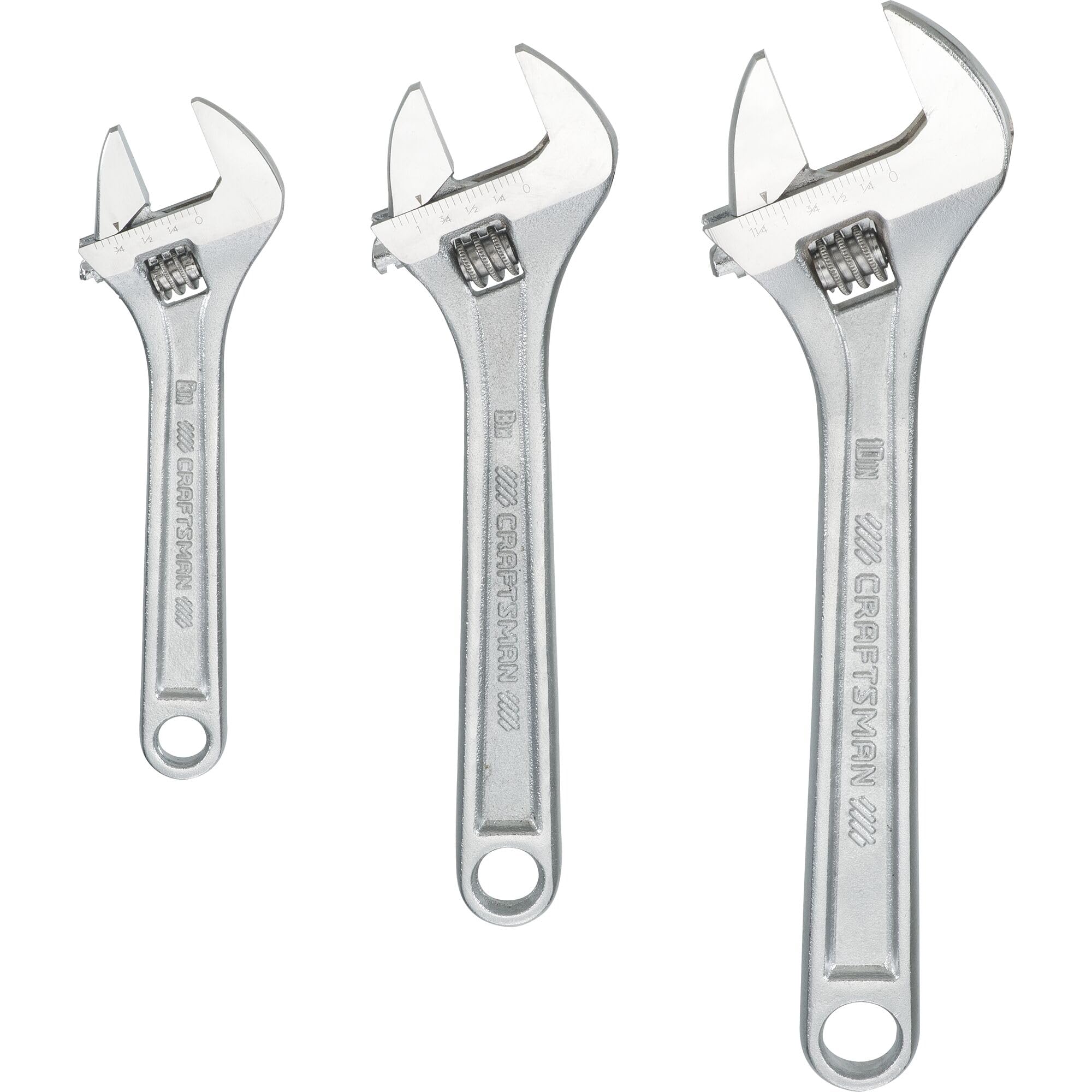 CRAFTSMAN Adjustable Wrench Set, 3-Piece All Steel, Metirc and SAE Scale (CMMT12001)