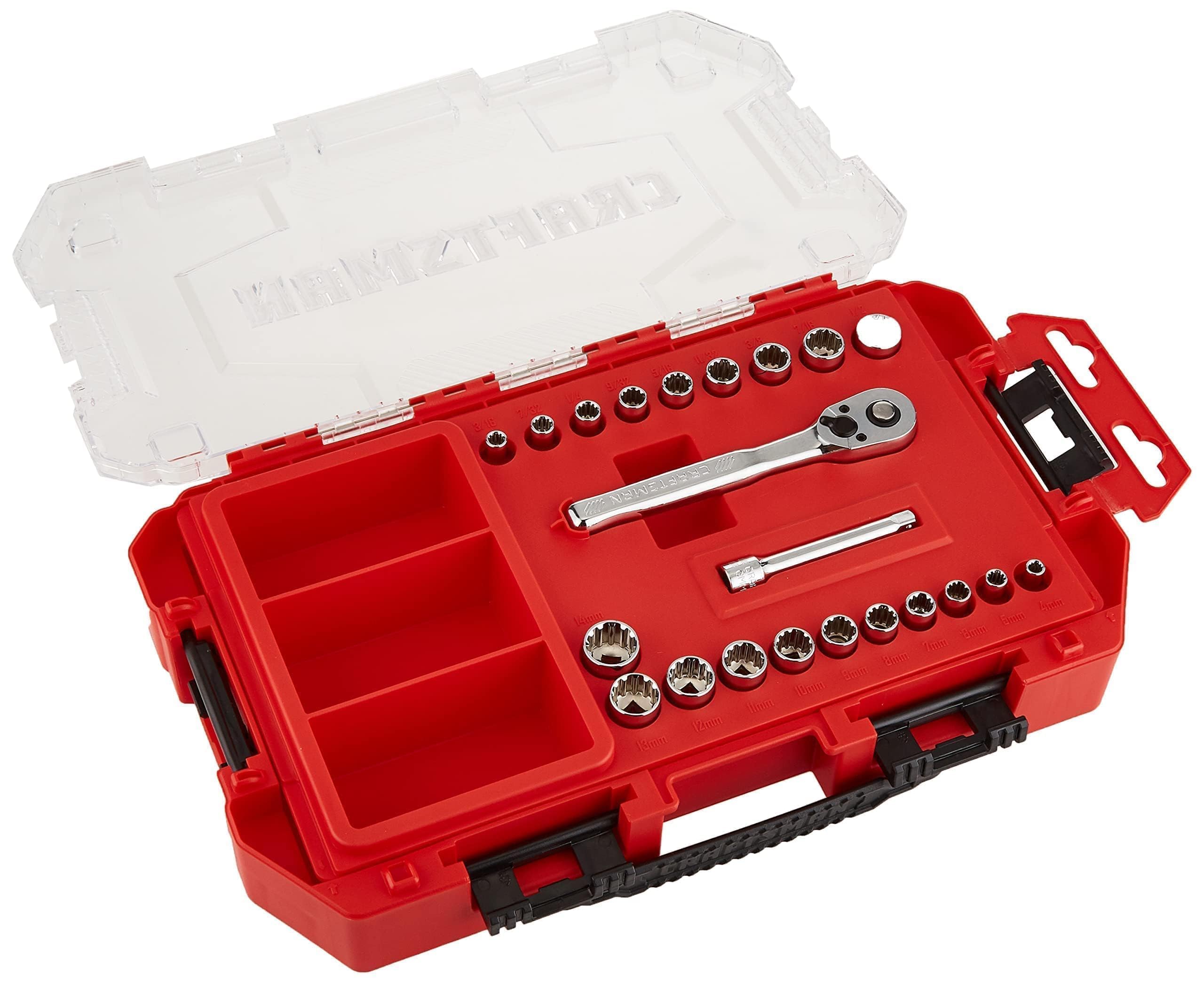 CRAFTSMAN Socket Set, Universal, 1/4-Inch Drive, 22-Piece (CMMT12014)