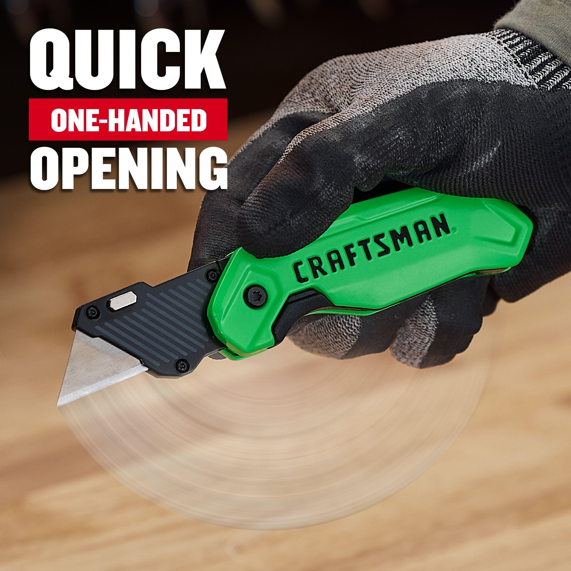 CRAFTSMAN High-Visibility Folding Utility Knife with 1 Blade (CMHT10352)