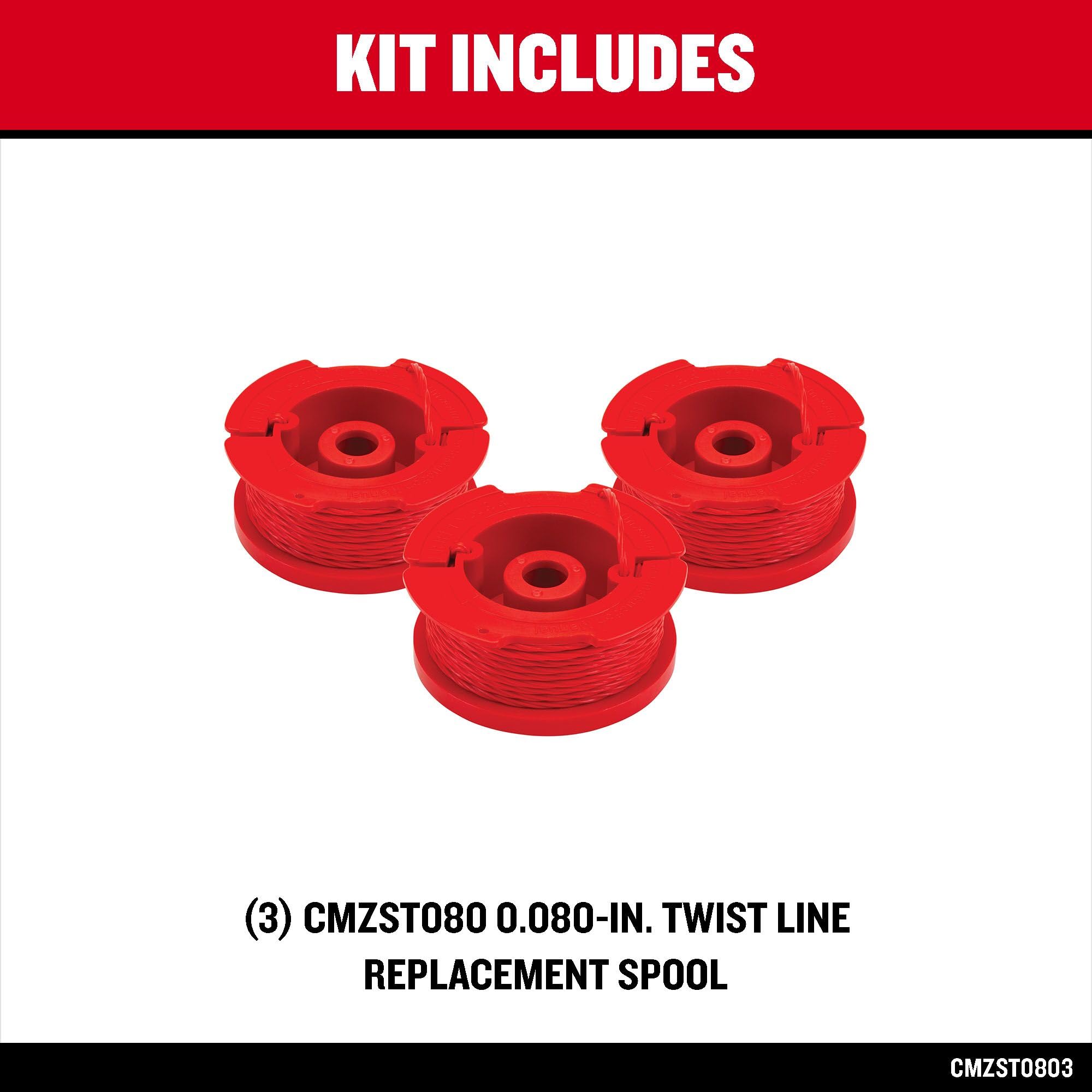 CRAFTSMAN String Trimmer Line, 0.08-Inch, 3-Pack, 20-feet, Twist line (CMZST0803)