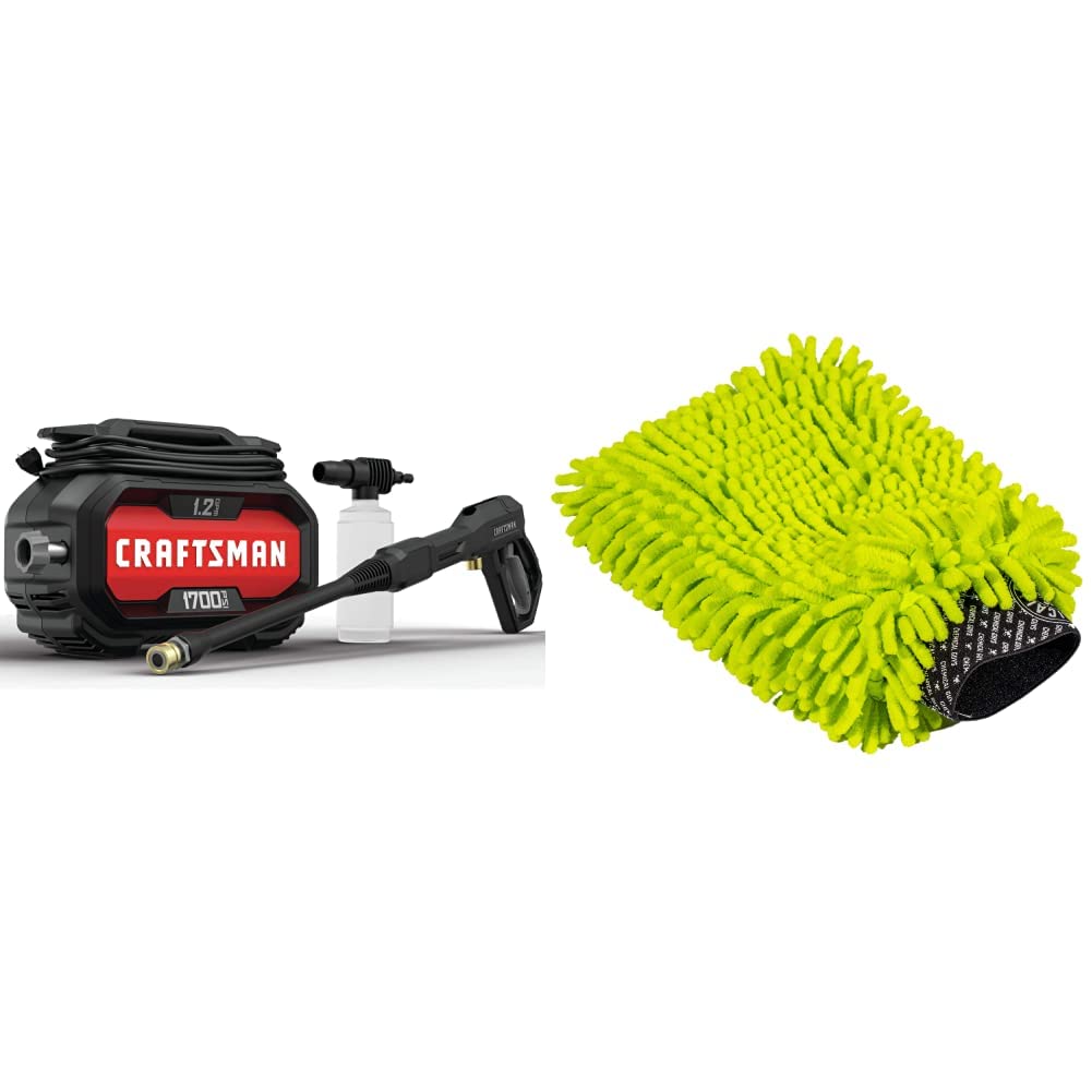 Craftsman Electric Pressure Washer (CMEPW1700) and Chemical Guys Chenille Premium Scratch-Free Microfiber Wash Mitt
