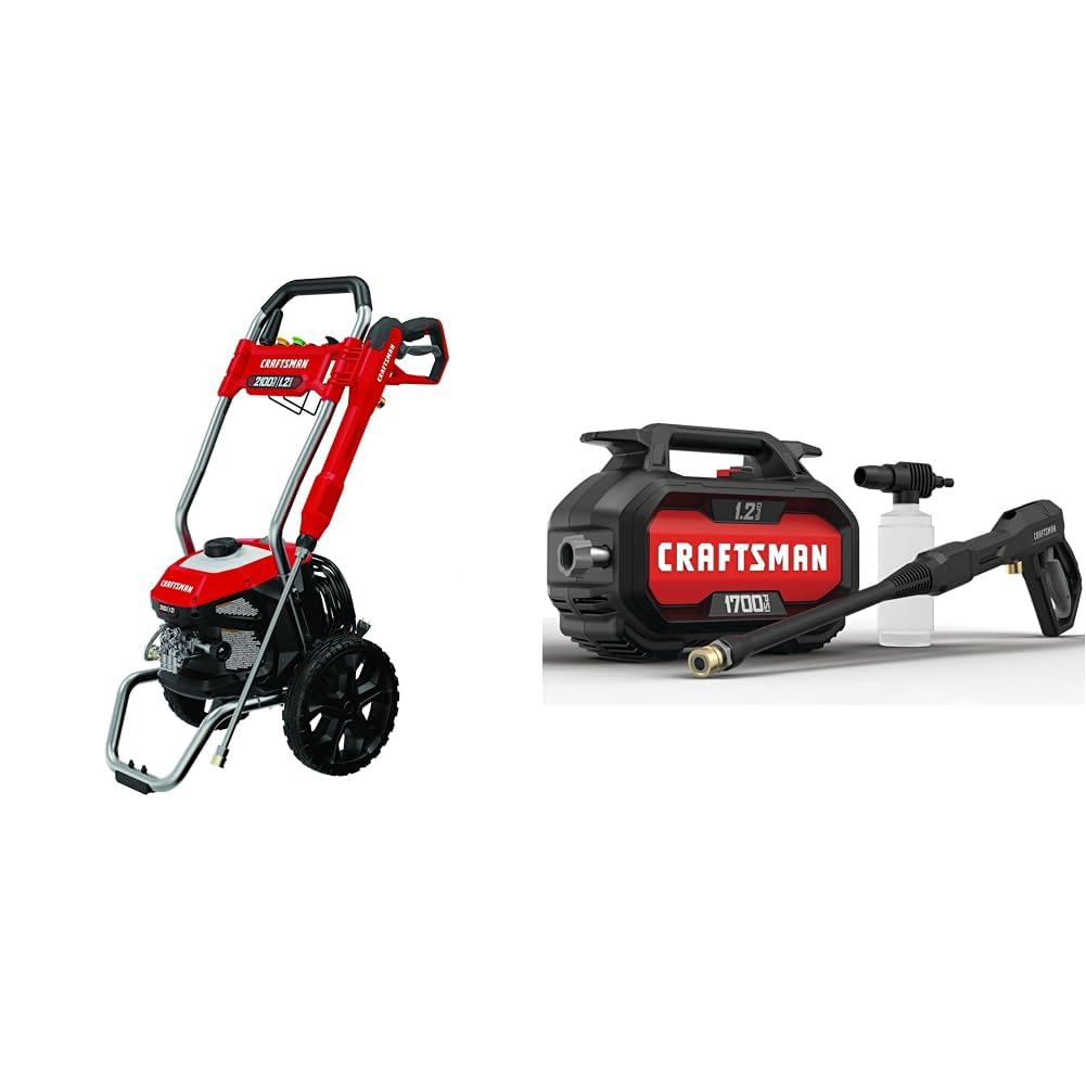 CRAFTSMAN 2100 & 1700 PSI Electric Pressure Washers with 1.2 GPM, Corded (CMEPW2100 & CMEPW1700)