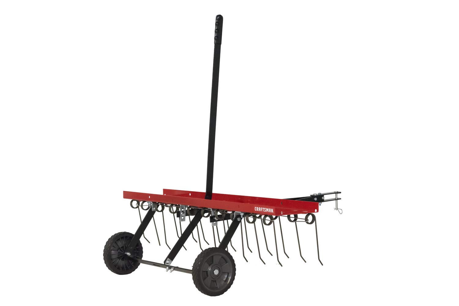 CRAFTSMAN (CMXGZBF7124315), 40-Inch Tow Behind Lawn Dethatcher, 20 Durable Spring Steel Tines Lawn dethatcher, Designed to Pull Behind Lawn and Garden Tractors, Black