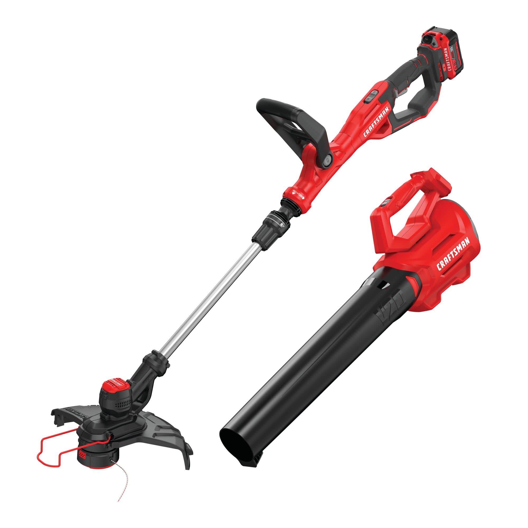 CRAFTSMAN 20V MAX WEEDWACKER String Trimmer and Leaf Blower Combo Kit, Battery and Charger Included (CMCK197M1)