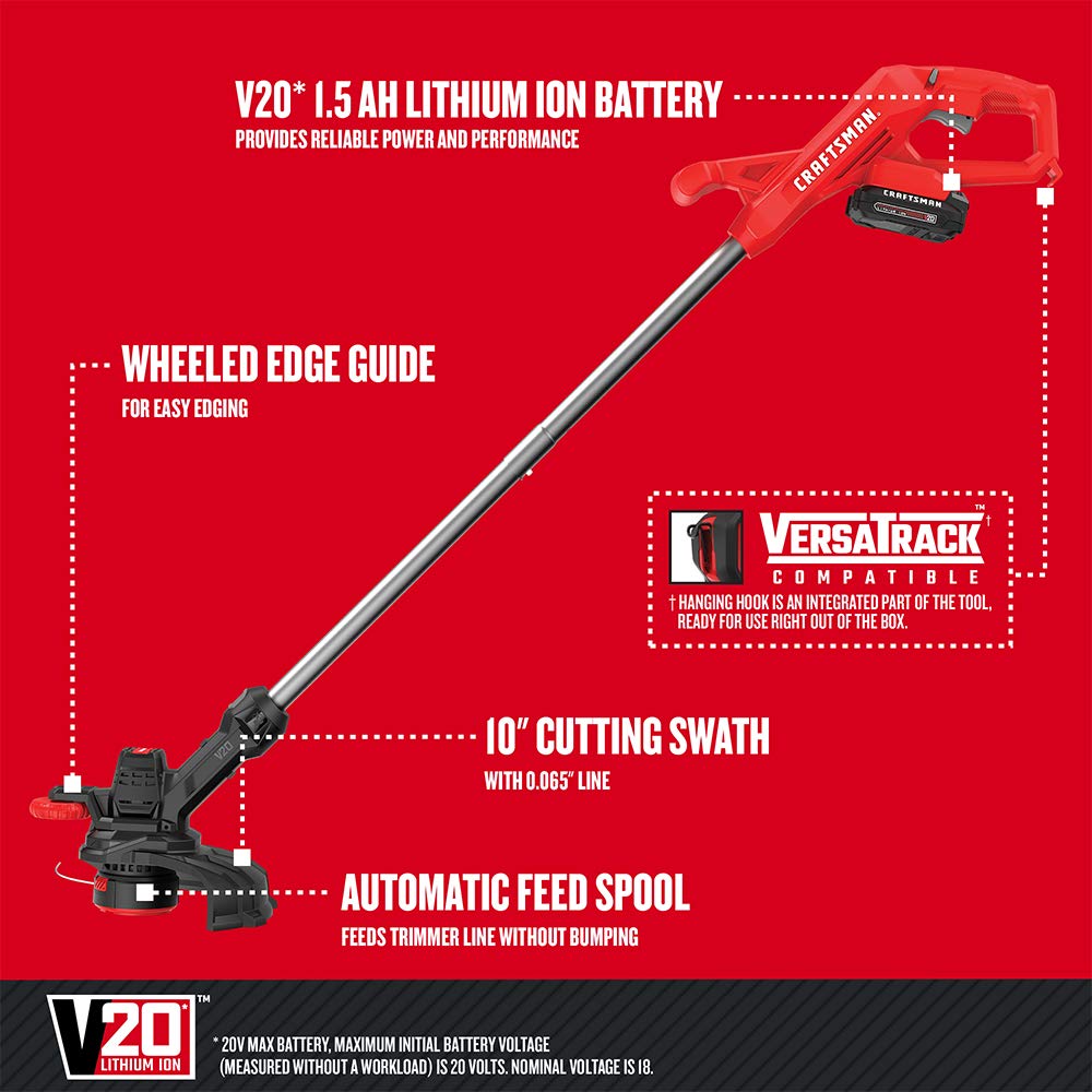 704-craftsman-cmcst915c1-v20-cordless-10-in.-weedwacker-string-trimmer-and-edger-kit-3.jpg CRAFTSMAN CMCST915C1 V20* Cordless 10 in. WEEDWACKER® String Trimmer and Edger Kit