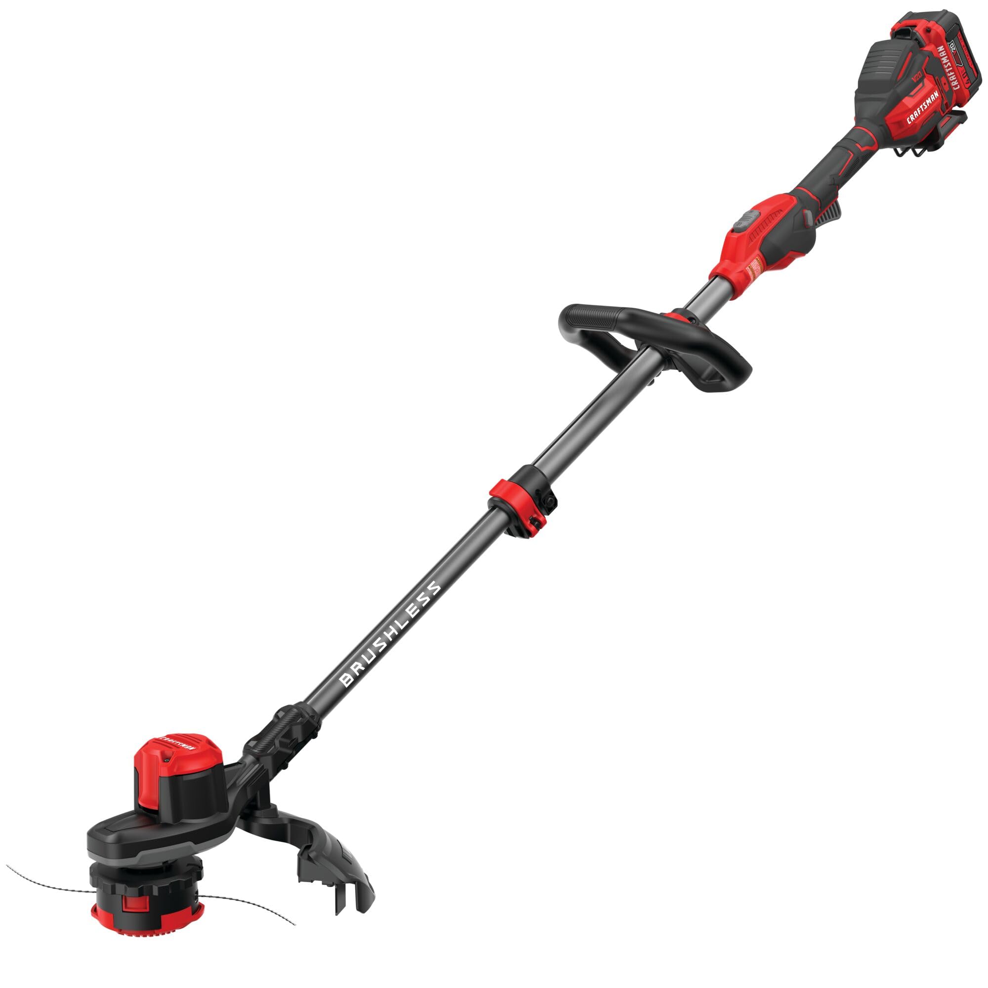 CRAFTSMAN V20 WEEDWACKER Cordless String Trimmer with QUICKWIND, 4 Ah Battery, Charger, and Spool Included (CMCST920M1), Red and Black