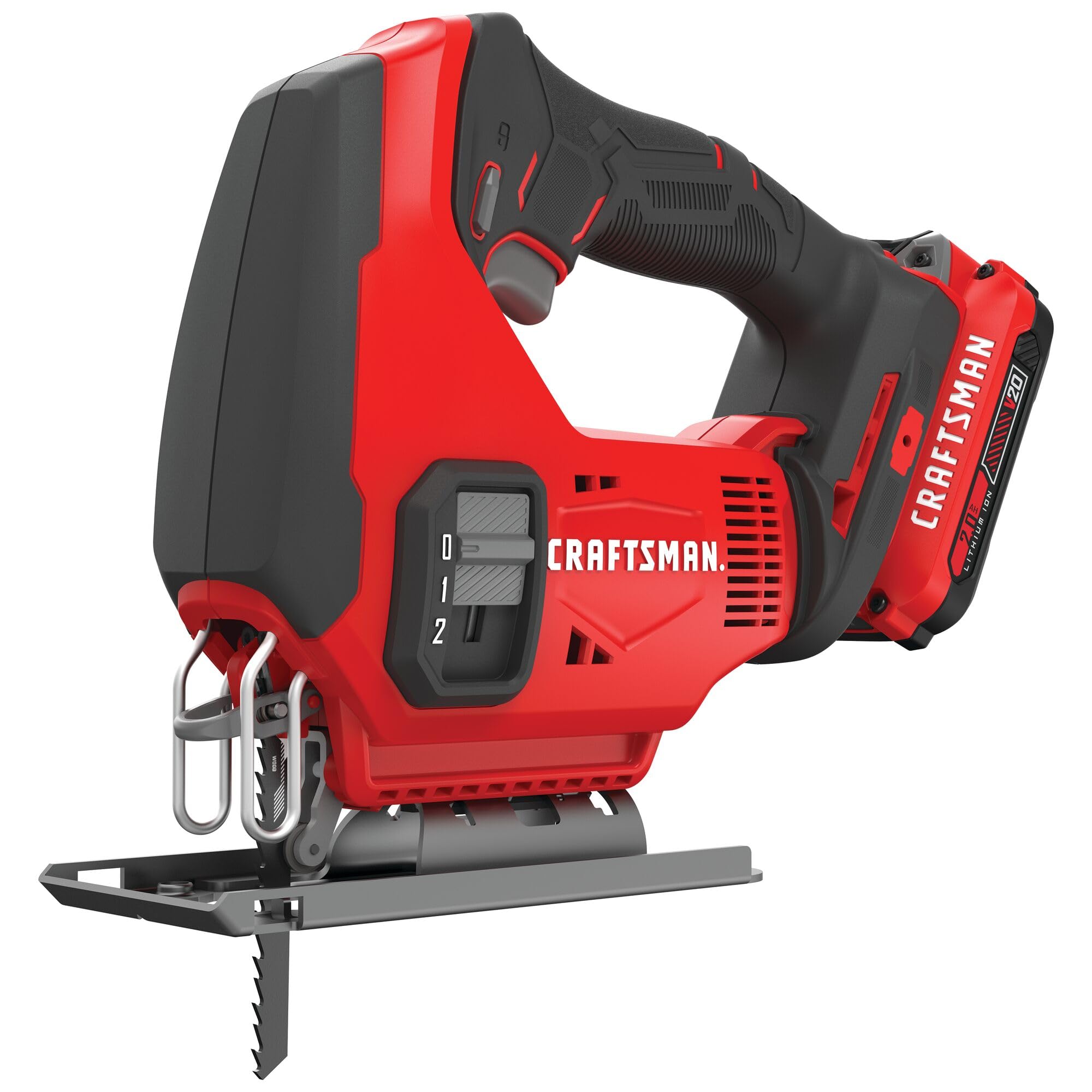 CRAFTSMAN V20 Cordless Jig Saw Kit, 3 Orbital Settings, Up to 2,500 SPM, Battery and Charger Included (CMCS600D1)