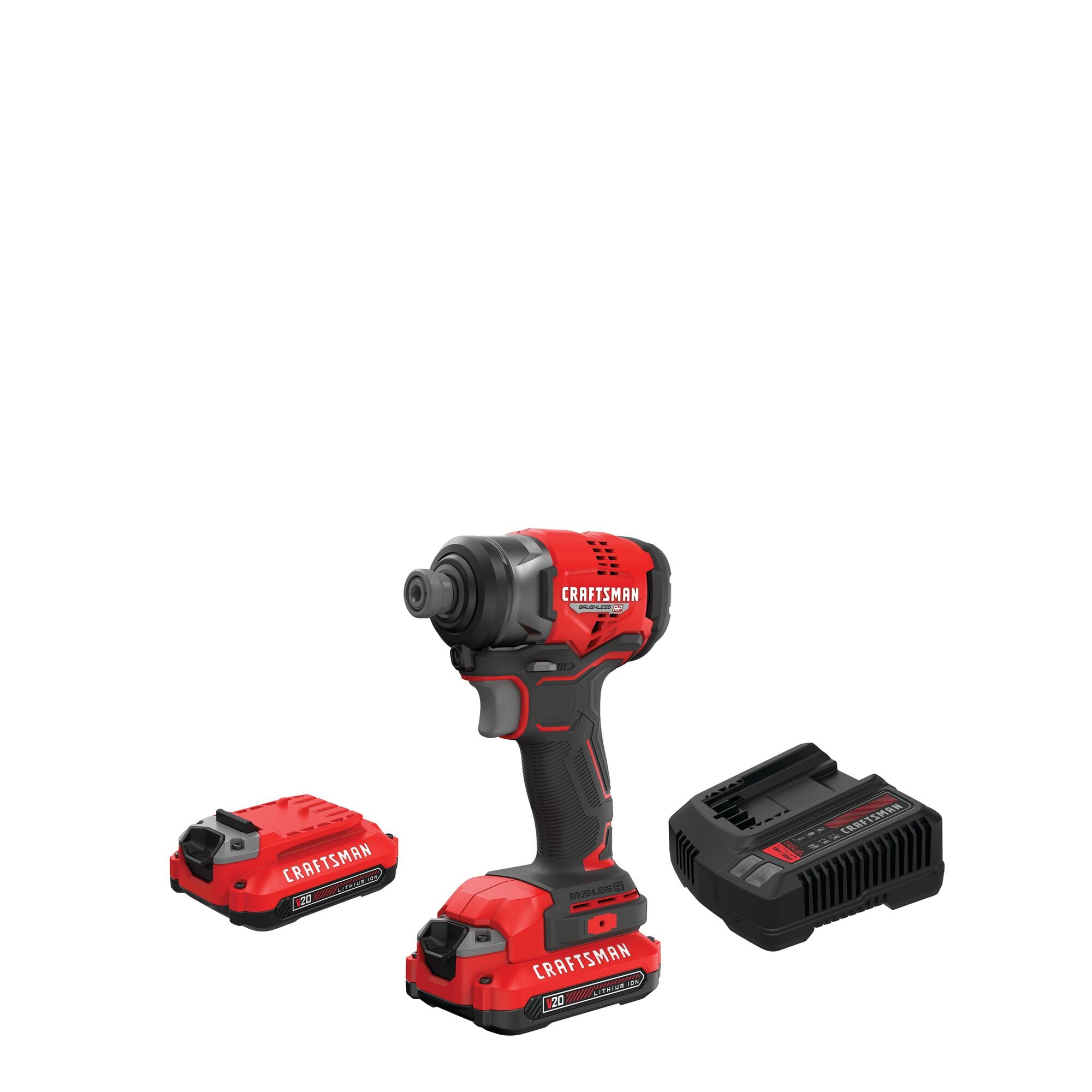 CRAFTSMAN V20 Cordless Impact Driver, 1/4 inch, Battery and Charger Included (CMCF813C2)