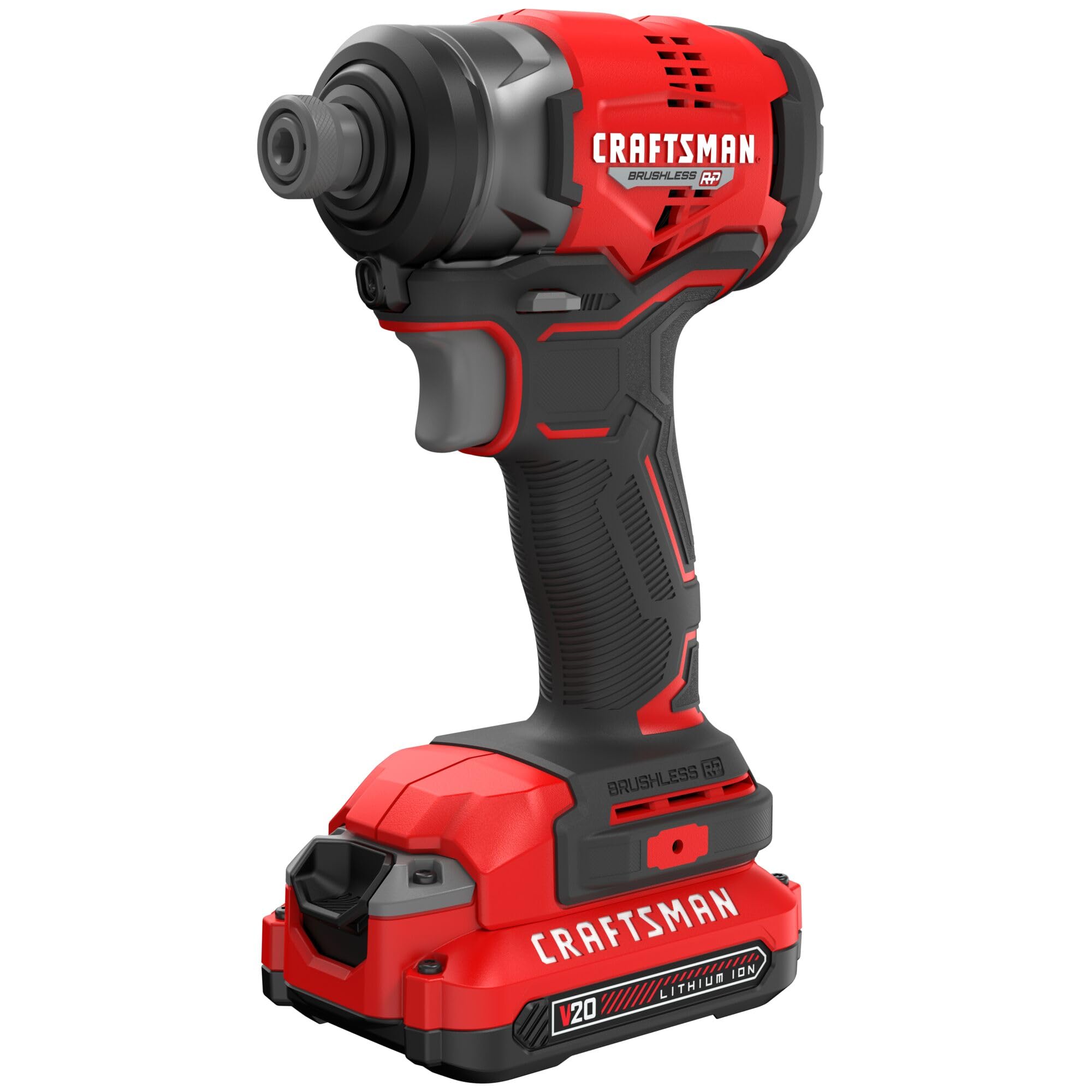 CRAFTSMAN V20 Cordless Impact Driver, 1/4 inch, Battery and Charger Included (CMCF813C2)