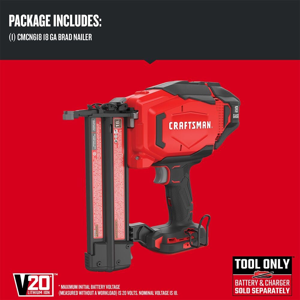 92-craftsman-v20-brad-nailer-18ga-cordless-bare-tool-only-cmcn618b-3.jpg CRAFTSMAN V20 Brad Nailer, 18GA, Cordless, Bare Tool Only (CMCN618B)