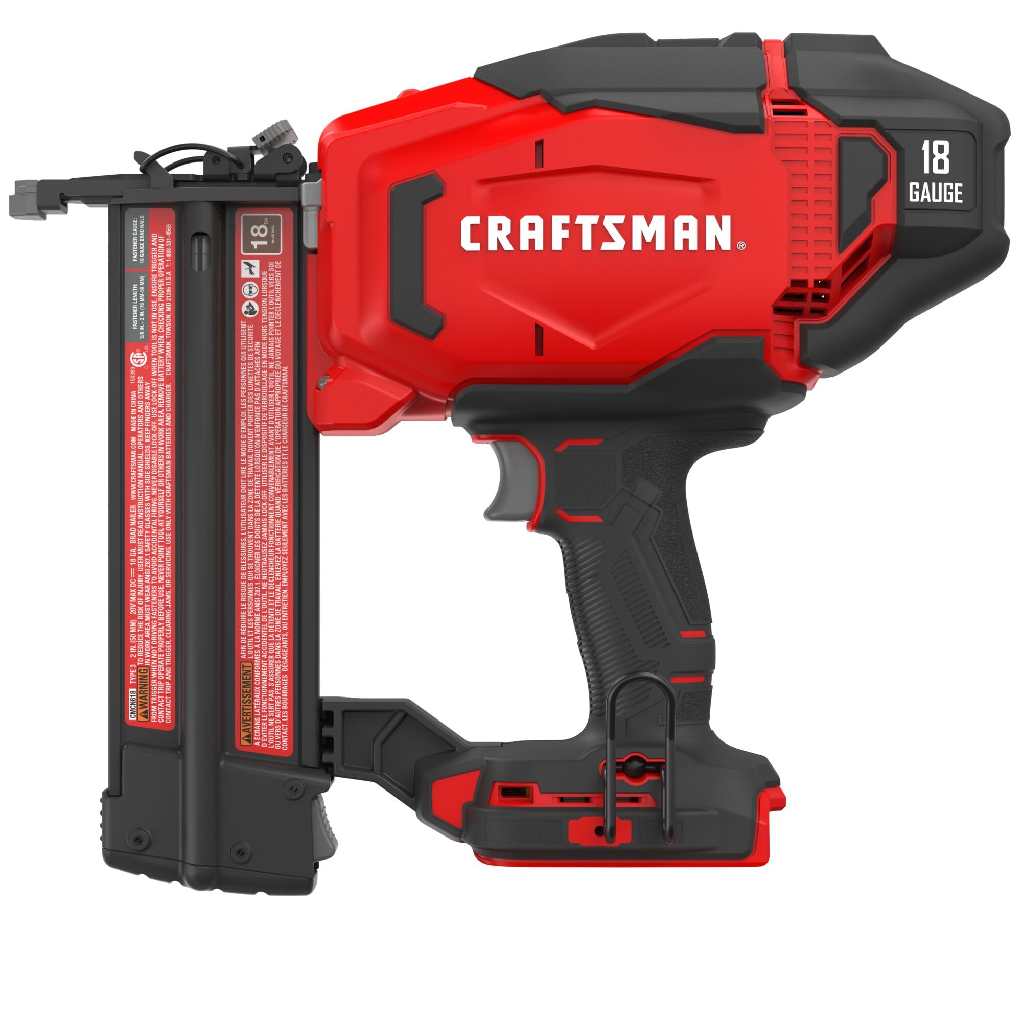 92-craftsman-v20-brad-nailer-18ga-cordless-bare-tool-only-cmcn618b-7.jpg CRAFTSMAN V20 Brad Nailer, 18GA, Cordless, Bare Tool Only (CMCN618B)
