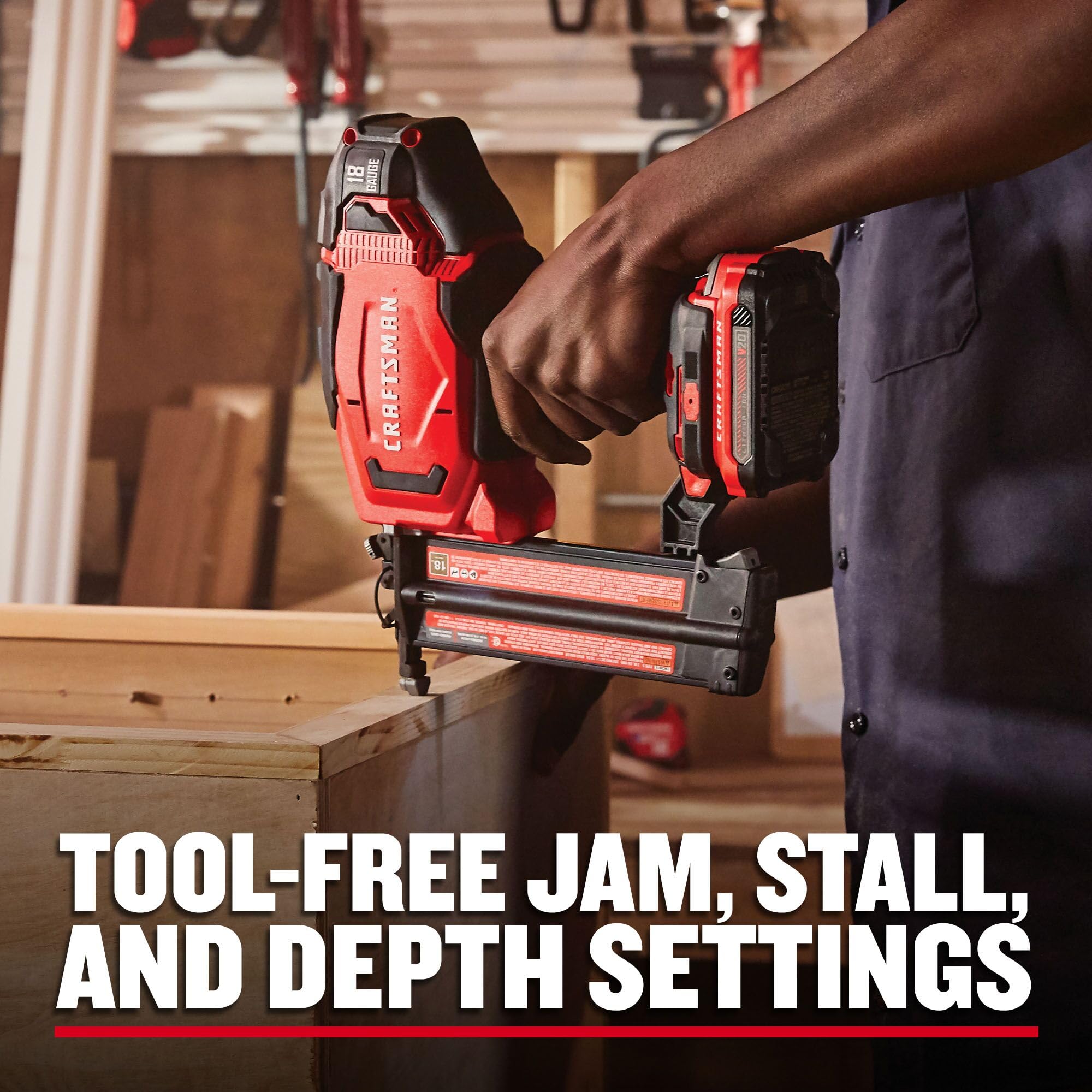 96-craftsman-v20-cordless-brad-nailer-18-gauge-nail-gun-with-battery-and-charger-cmcn618c1-9.jpg CRAFTSMAN V20 Cordless Brad Nailer, 18 Gauge Nail Gun, with Battery and Charger (CMCN618C1)